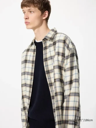 Chemise à carreaux en flanelle pour homme