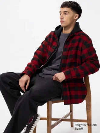 Chemise à carreaux en flanelle pour homme