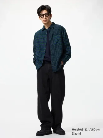 Chemise à carreaux en flanelle pour homme