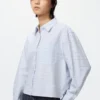 Chemise courte ajustée Oxford pour femme | À carreaux