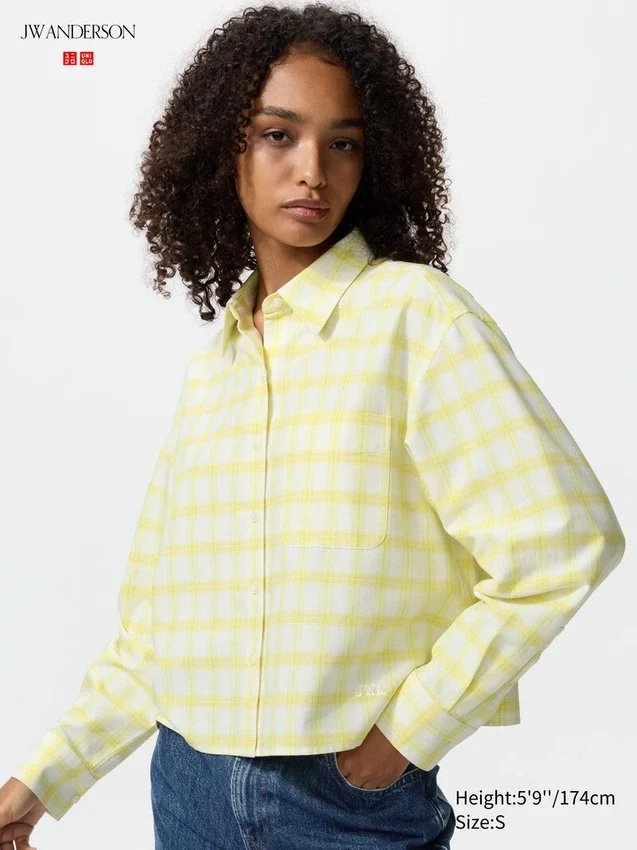 Chemise courte ajustée Oxford pour femme | À carreaux Chemise courte ajustée Oxford pour femme | À carreaux