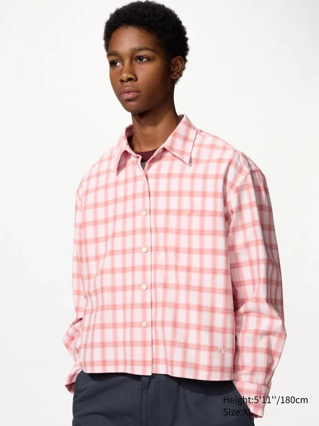 Chemise courte ajustée Oxford pour femme | À carreaux Chemise courte ajustée Oxford pour femme | À carreaux