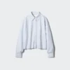 Chemise courte ajustée Oxford pour femme | À carreaux
