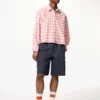 Chemise courte ajustée Oxford pour femme | À carreaux Chemise courte ajustée Oxford pour femme | À carreaux