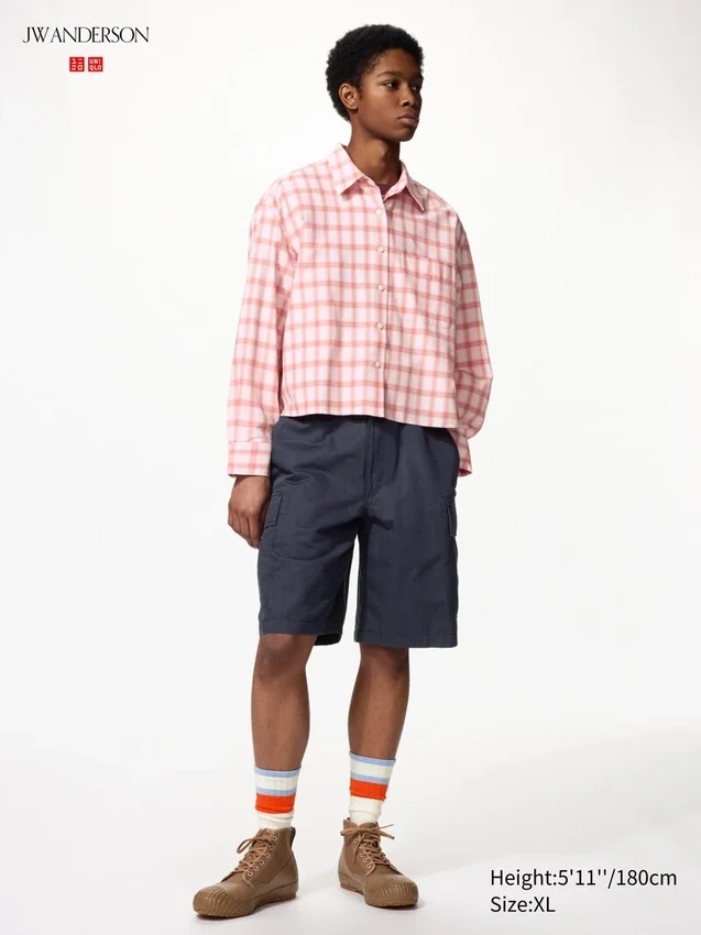 Chemise courte ajustée Oxford pour femme | À carreaux Chemise courte ajustée Oxford pour femme | À carreaux