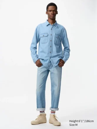 Chemise en denim unisexe