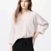 Chemise en Premium Linen pour femme à col bateau | Rayée