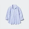 Chemise en Premium Linen pour femme à col bateau | Rayée