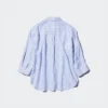 Chemise en Premium Linen pour femme à col bateau | Rayée