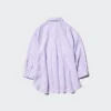 Chemise femme Premium Linen à col bateau et manches 3/4 | Rayée