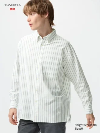 Chemise oversize unisexe Oxford | Rayée