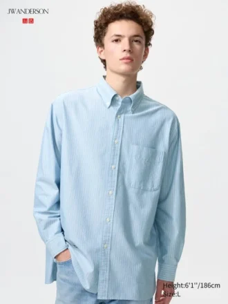 Chemise oversize unisexe Oxford | Rayée