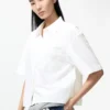 Chemise Oxford ample pour femme | Manches courtes