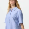 Chemise Oxford courte à manches courtes pour femme | Rayée
