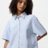 Chemise Oxford courte à manches courtes pour femme | Rayée