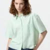 Chemise Oxford courte à manches courtes pour femme | Rayée