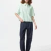 Chemise Oxford courte à manches courtes pour femme | Rayée