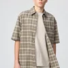 Chemise unisexe ample | Manches courtes | À carreaux