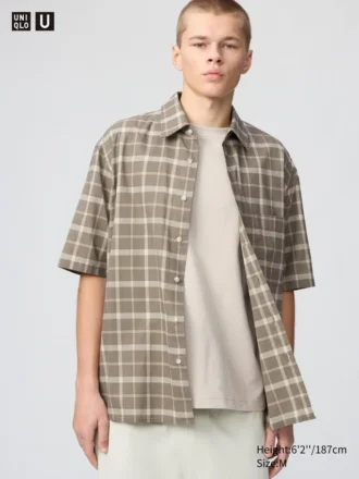 Chemise unisexe ample | Manches courtes | À carreaux