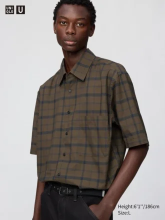 Chemise unisexe ample | Manches courtes | À carreaux