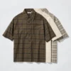 Chemise unisexe ample | Manches courtes | À carreaux