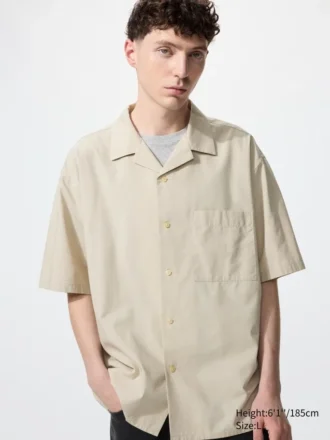 Chemise unisexe à col ouvert | Manches courtes