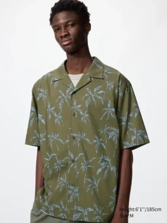 Chemise unisexe à col ouvert | Manches courtes | Imprimée