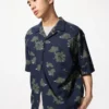 Chemise unisexe à col ouvert | Manches courtes | Imprimée