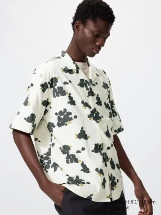 Chemise unisexe à col ouvert | Manches courtes | Imprimée