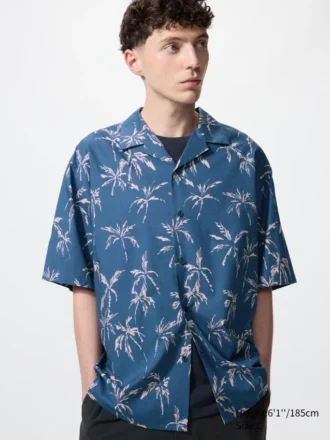Chemise unisexe à col ouvert | Manches courtes | Imprimée