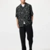 Chemise unisexe à col ouvert | Manches courtes | Imprimée