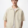 Chemise unisexe en coton et lin | Manches courtes