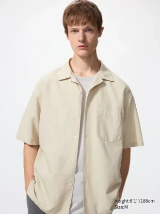 Chemise unisexe en coton et lin | Manches courtes