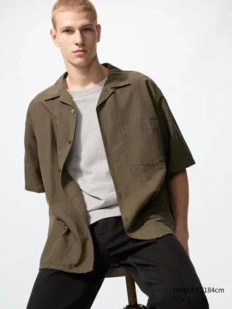 Chemise unisexe en coton et lin | Manches courtes