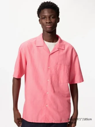 Chemise unisexe en coton et lin | Manches courtes