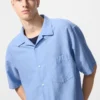 Chemise unisexe en coton et lin | Manches courtes