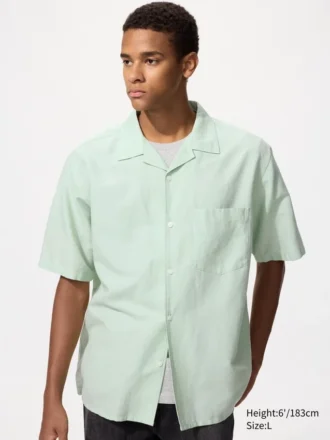 Chemise unisexe en coton et lin | Manches courtes