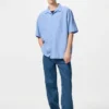 Chemise unisexe en coton et lin | Manches courtes