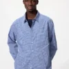 Chemise unisexe en drap | Col classique | À carreaux