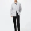Chemise unisexe en drap | Col classique | À carreaux