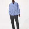 Chemise unisexe en drap | Col classique | À carreaux
