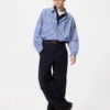 Chemise unisexe en drap | Col classique | À carreaux