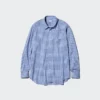 Chemise unisexe en drap | Col classique | À carreaux