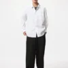 Chemise unisexe en drap | Col classique | Rayée