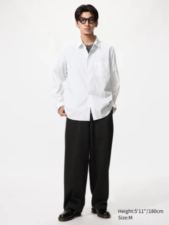 Chemise unisexe en drap | Col classique | Rayée