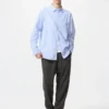 Chemise unisexe en drap | Col classique | Rayée