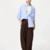 Chemise unisexe en drap | Col classique | Rayée