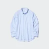 Chemise unisexe en drap | Col classique | Rayée