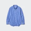 Chemise unisexe en drap | Col classique | Rayée