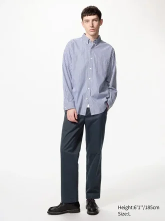 Chemise unisexe en popeline | Boutonnée | Rayée
